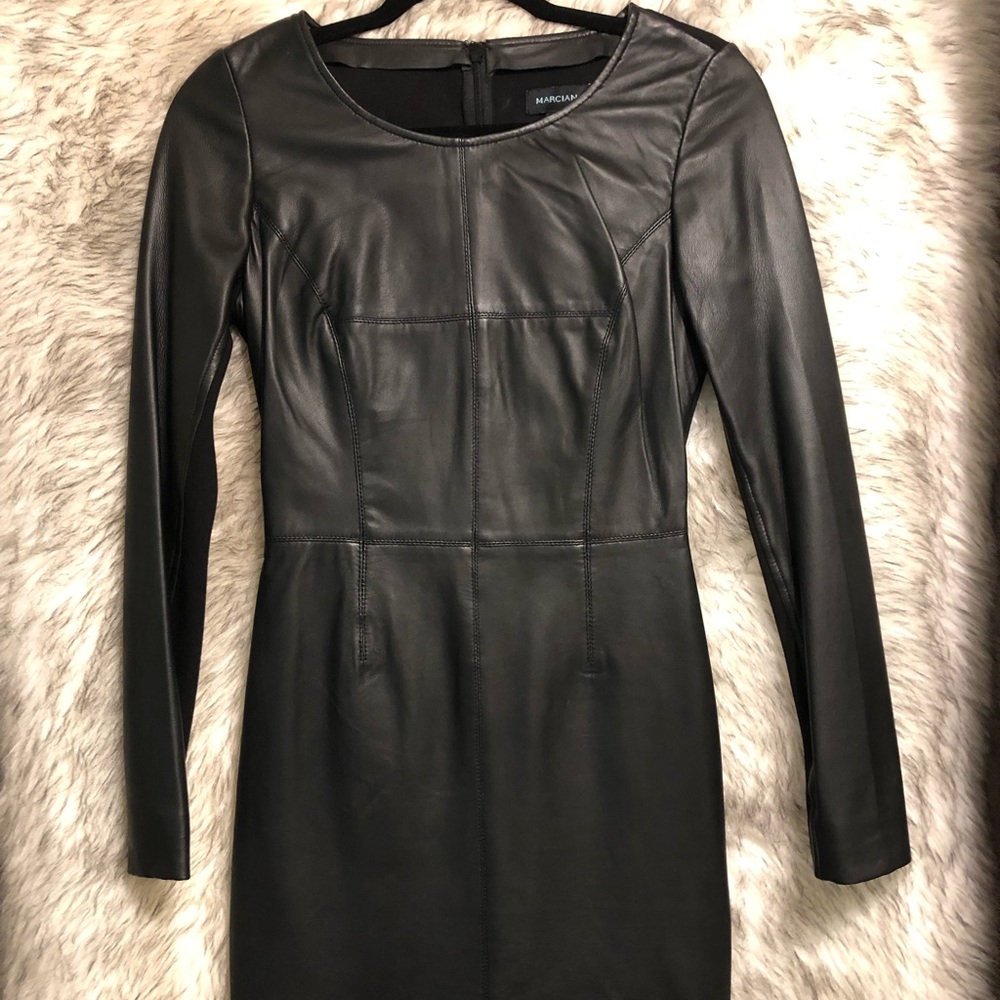 Guess by Marciano black leather mini dress